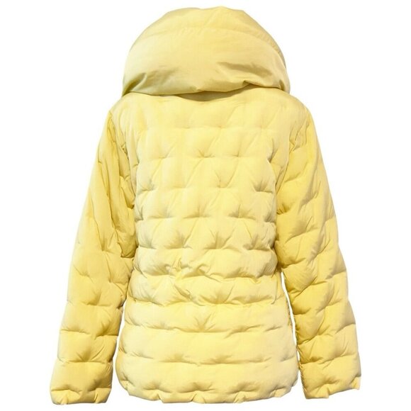 Vintage 70s‎ Down Puffer Jacket Pale Butter Yellow Real Feathers Norma Dilegge - Picture 4 of 16